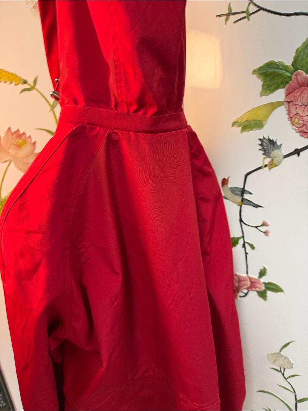 Bright RED London Fog Hooded Trench Coat CLASSIC PLAID LINING FABULOUS - Picture 11 of 11